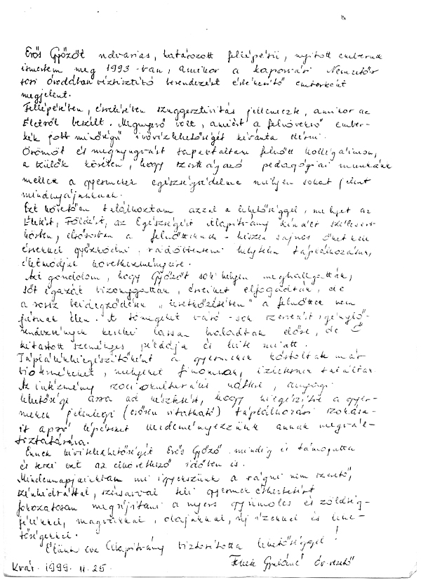 Támogatói nyilatkozat